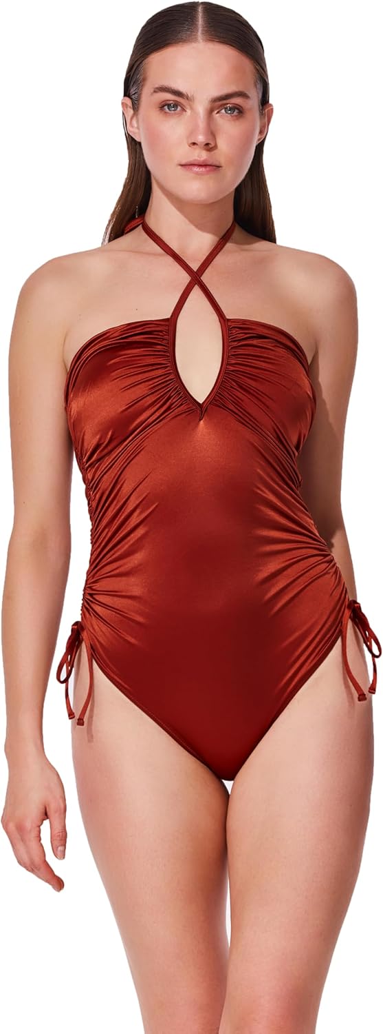 Gottex Halter One Piece - Removable Soft Cups, Adjustable Halter Straps, Adjustable Sides, Front & Back Lining