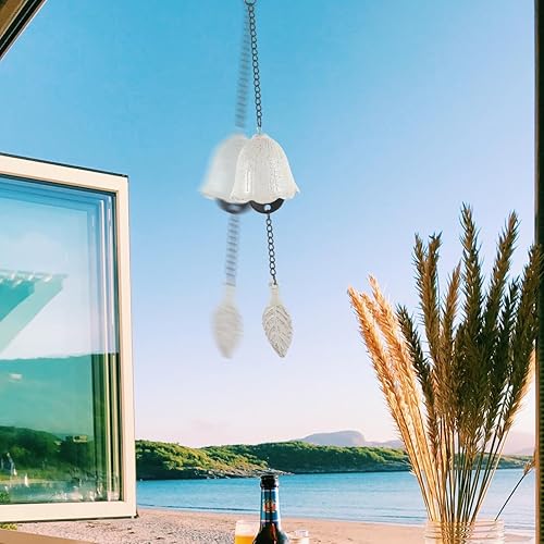 Miniatura 4 de DOITOOL Campanas de viento japonesas de hierro fundido, estilo templo, campana de metal pequeña de la suerte para campana de jardín, patio, balcón,