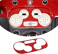 Vista 1 de Adhesivo de fibra de carbono suave para el panel de interruptor de aire acondicionado de automóvil, compatible con Fiat 500, 2011, 2012, 2013, 2014