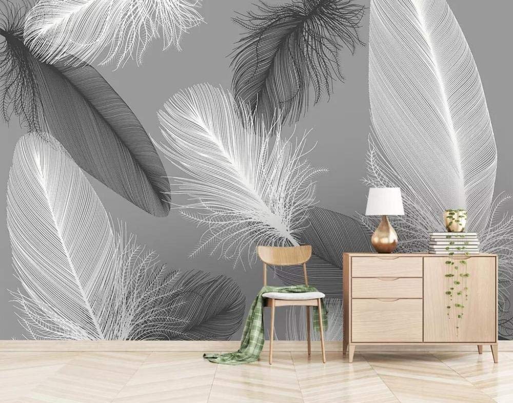 Papier peint personnalisé 3d moderne plume nordique 430x300 cm