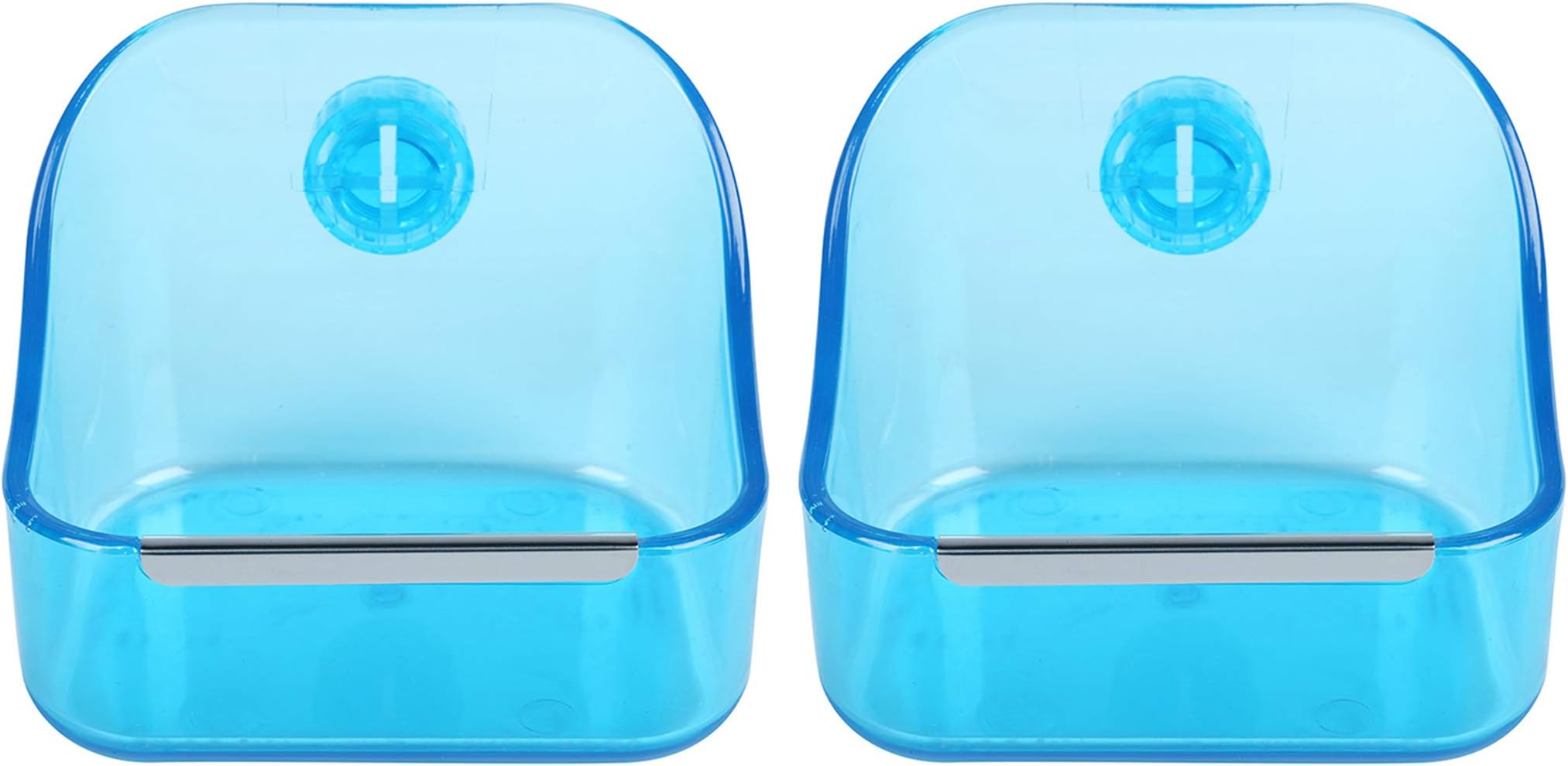 (2 Pack) 5" x 3 3/4" x 4" CalPalmy Food and Water Bowl for Rabbit, Chinchilla, Guinea Pig - The Best Tip-Proof, Clip-On Food Dishes for Rabbits and Small Pets