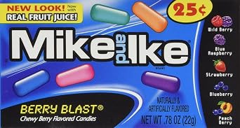 Mike and Ike Berry Blast 1 Box of 24 - .78oz Individual Packs