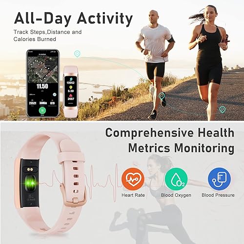 Miniatura 3 de Fitness Tracker with Step Counter/Calories/Stopwatch, Activity Tracker, Health Tracker with Heart Rate Monitor, Sleep Tracker,1.10''AMOLED Touch