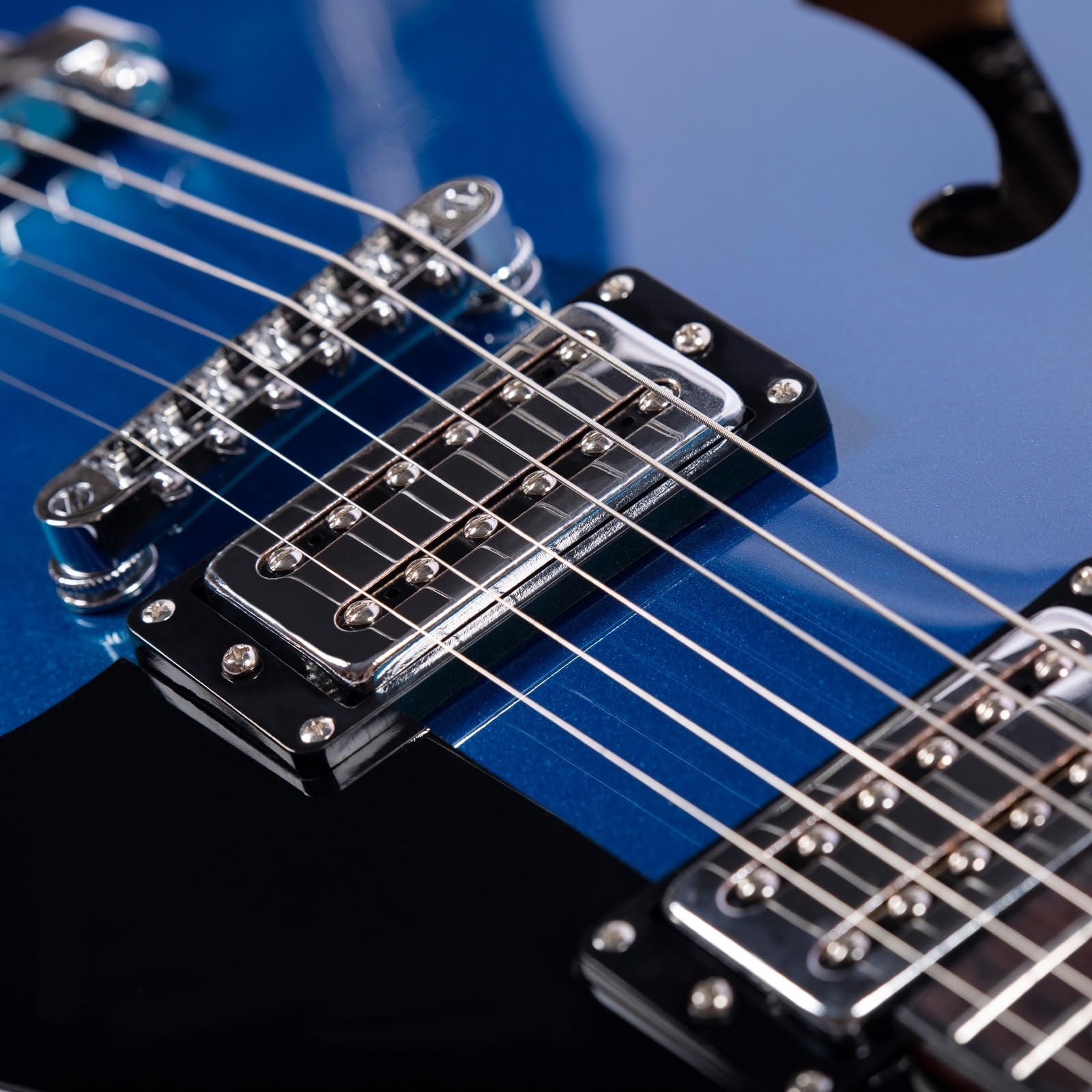 Standard Gitara Elektryczna Profesjonalna Praworęczna Gitara Elektryczna Typu Full Scale Semi Hollow 6 Strunowa Z Metalowym Korpusem