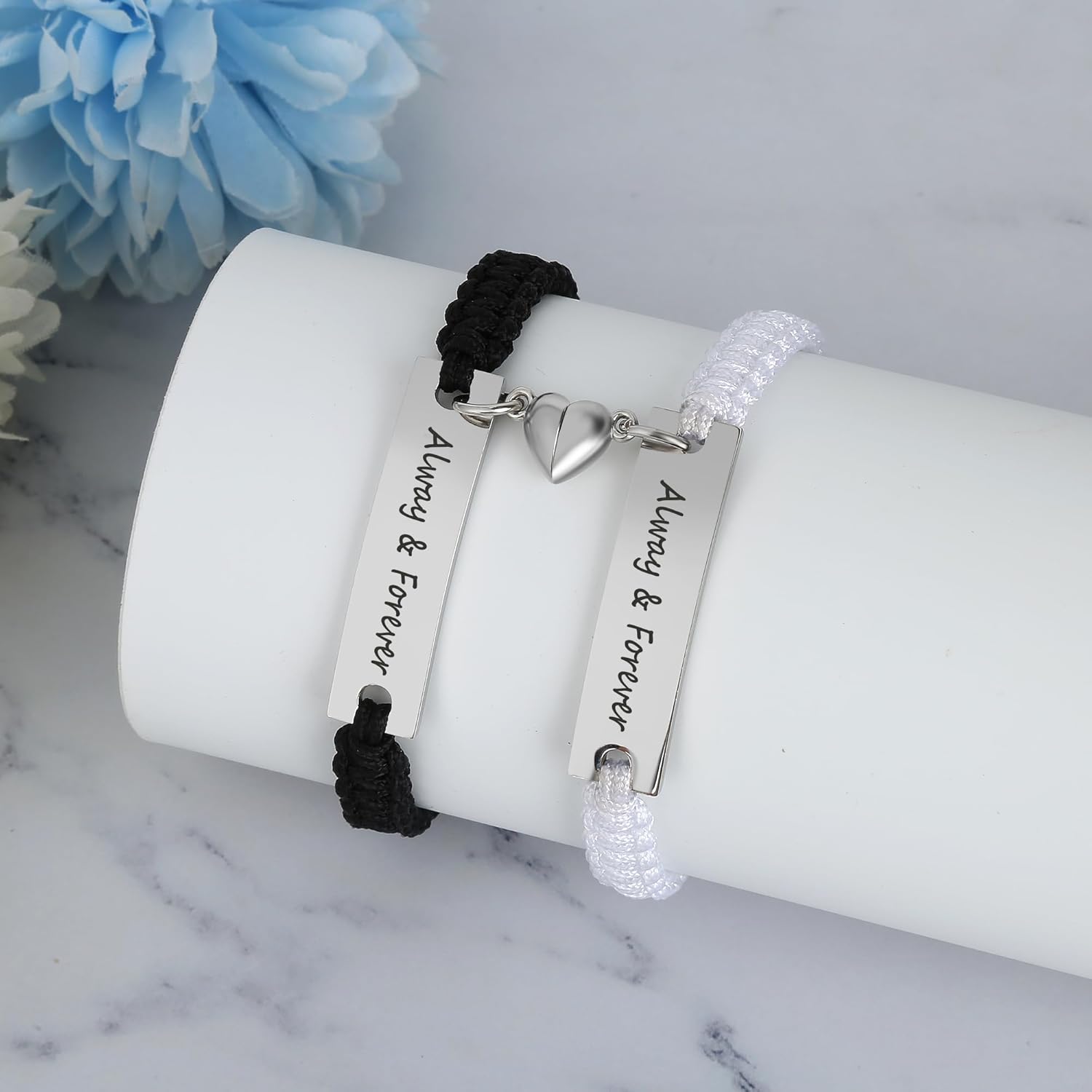 Couple Matching Bracelets for Bf and Gf, Best Friend Friendship Relationship Bracelet, Adjustable Stretch Bracelets Jewelry for Him and Her - Image 5