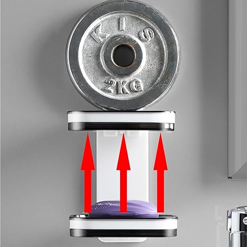 Miniatura 5 de Jabonera para montar en la pared, jabonera autoadhesiva para ducha, protector de jabón de doble capa con bandeja de jabón de plástico de drenaje