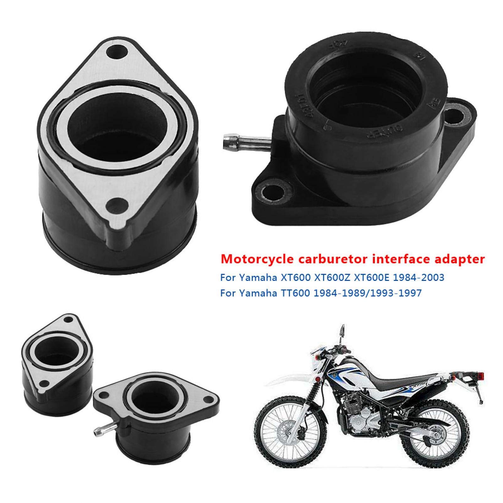 Racing Parts Acouto Carburador de motocicleta Interfaz de admisión Adaptador de carburador para Xt600 Xt600z Xt600e 1984-2003 Adaptador de colector de admisión
