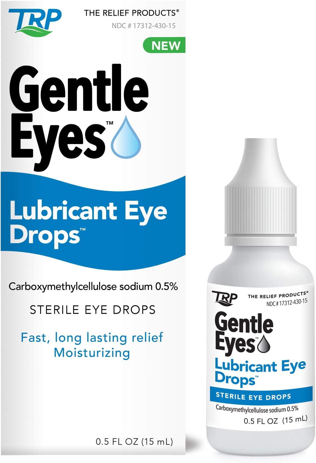 The Relief Products Gentle Eyes Lubricant Eye Drops - 100% Natural Active Ingredients - for Soothing Irritated, Scratchy, Tired, and Dry Eyes - 0.5 flz oz