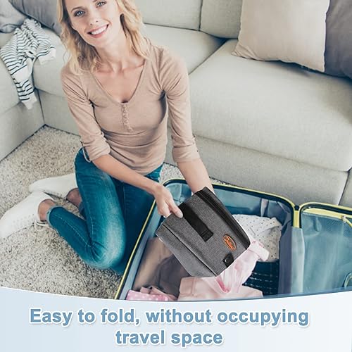 Miniatura 21 de Deblue Caja de arena portátil para gatos de viaje con tapa, caja de arena móvil plegable para gatos para gatos medianos y gatitos, caja de arena