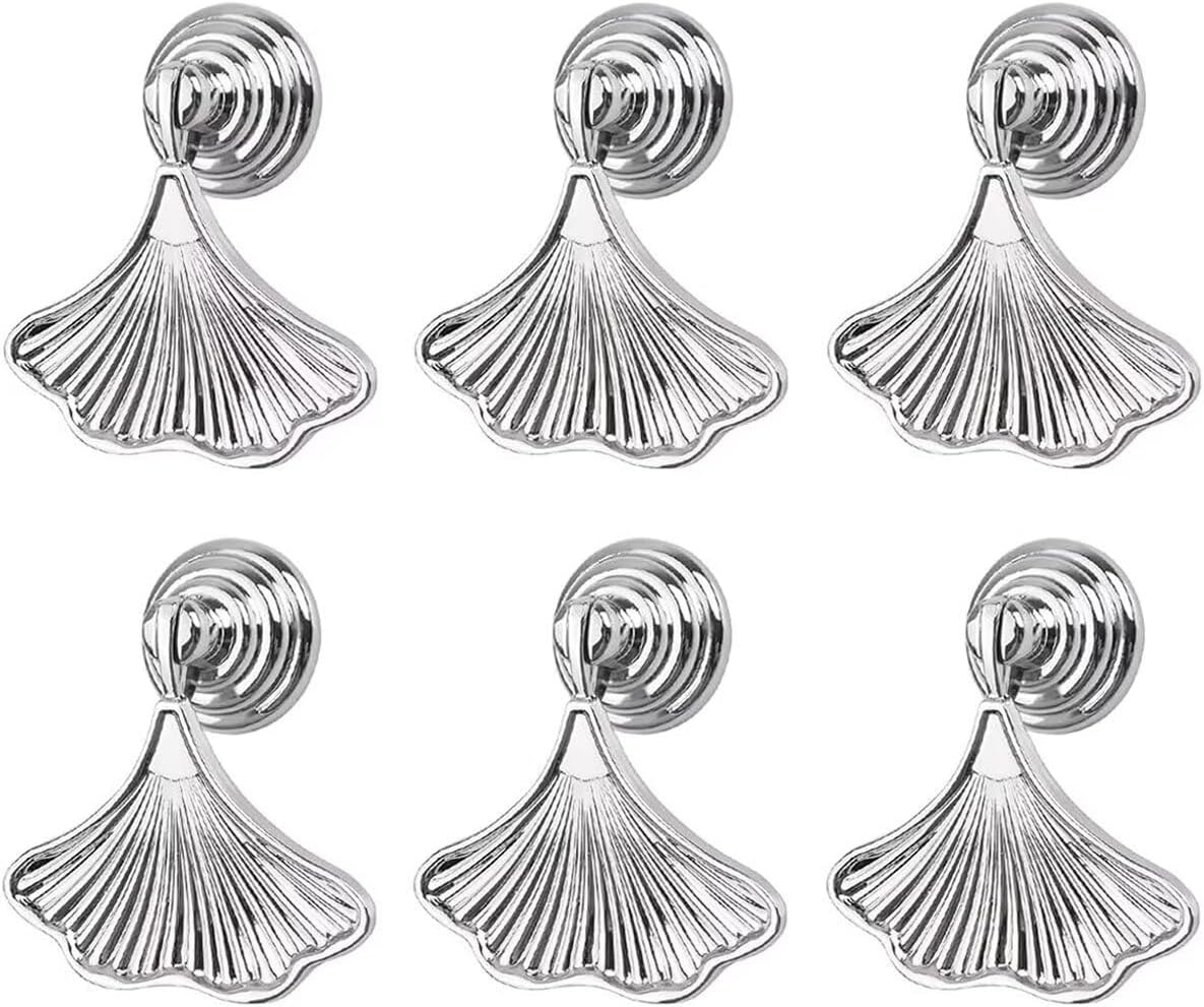 Ginkgo Leaf Cabinet Knobs, Vintage Floral Drawer Knob Pulls, Zinc Alloy Ginkgo Leaf Flower Drawer Pull Handles for Cabinets and Dresser(6 PCS,Gold)