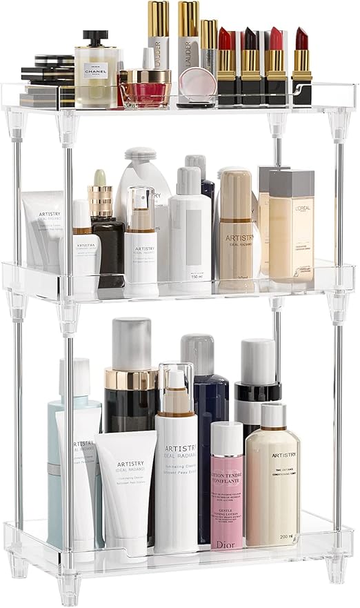 Bathroom Organizer Countertop, 3Tier Vanity Tray Corner