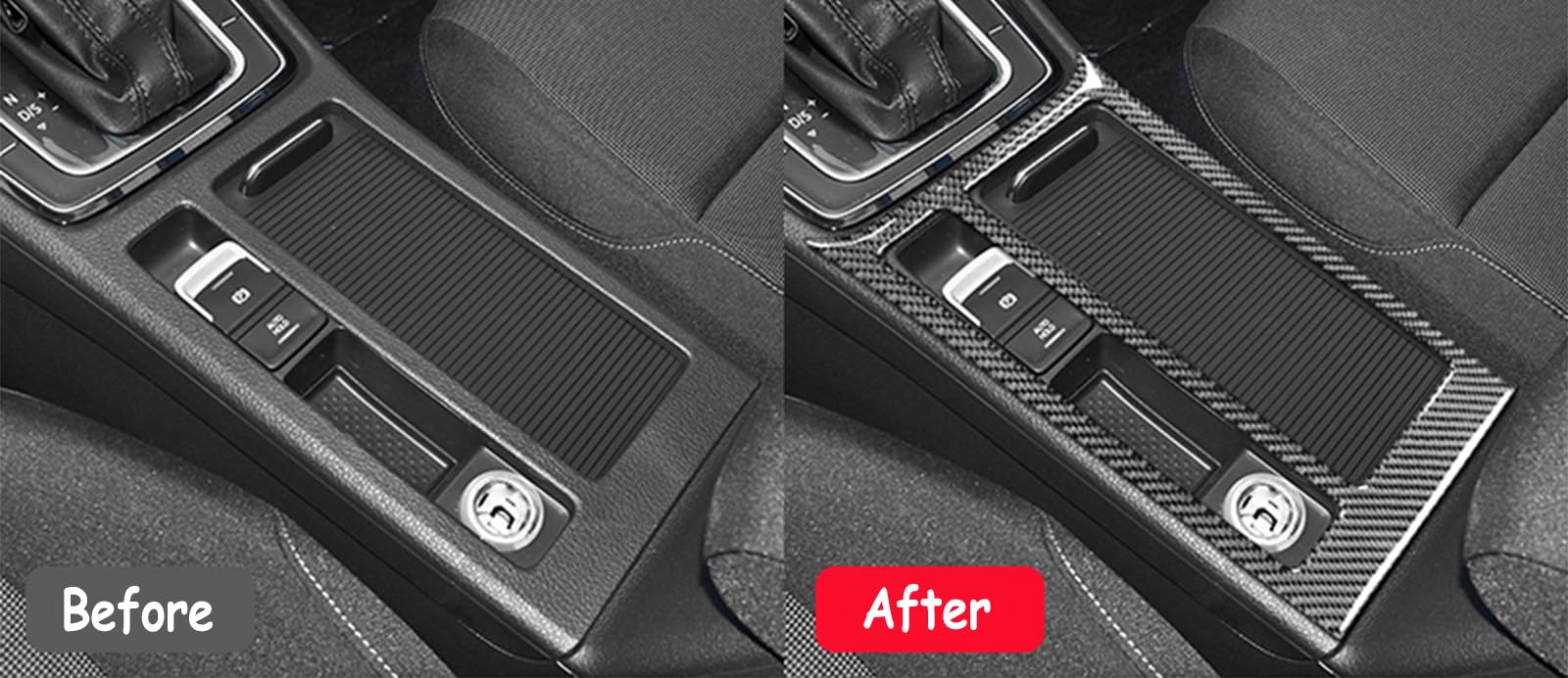 Interior Sticker Copertura in Fibra di Carbonio Auto Trim Tuning Accessori Decorazione per 2014 – 2020 VW Golf 7 (portabicchiere)