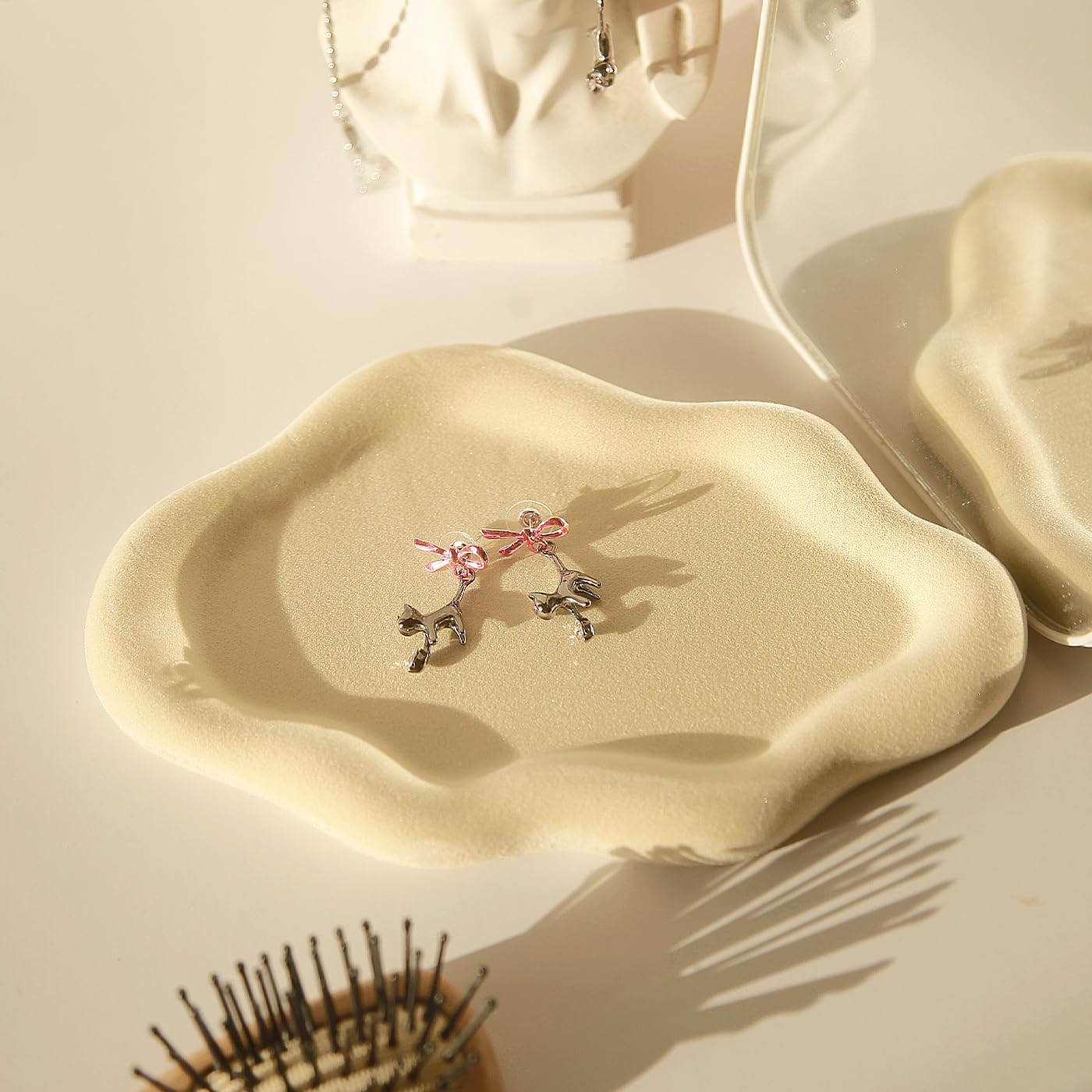 Plateau à Bijoux En Céramique Forme Nuage – Couleur Rose – Décoration Chambre – Cadeau Femme