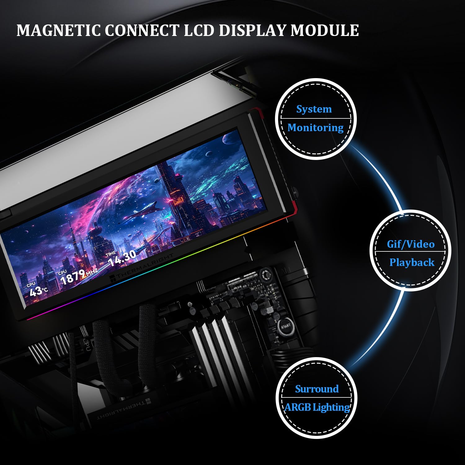 Amazon.co.jp: Thermalright Trofeo Vision 9.16 ARGB LCDブラック磁気