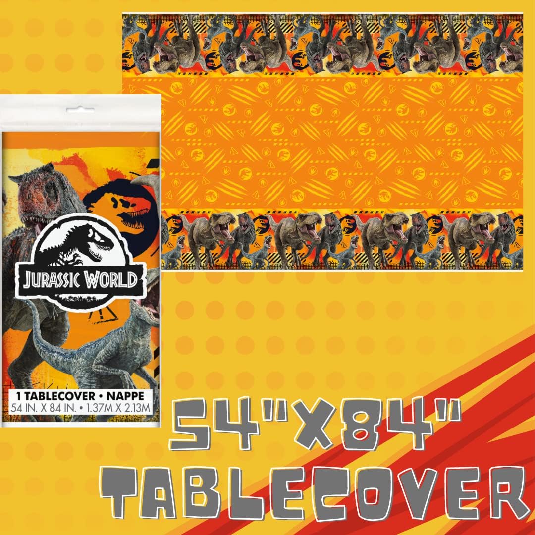 Dinosaur Party! Jurassic World Birthday Party Supplies with Jurassic Park Party Decorations & Jurassic Park Plates and Napkins for Jurassic World Theme Party with Dinosaur Birthday Party Supplies