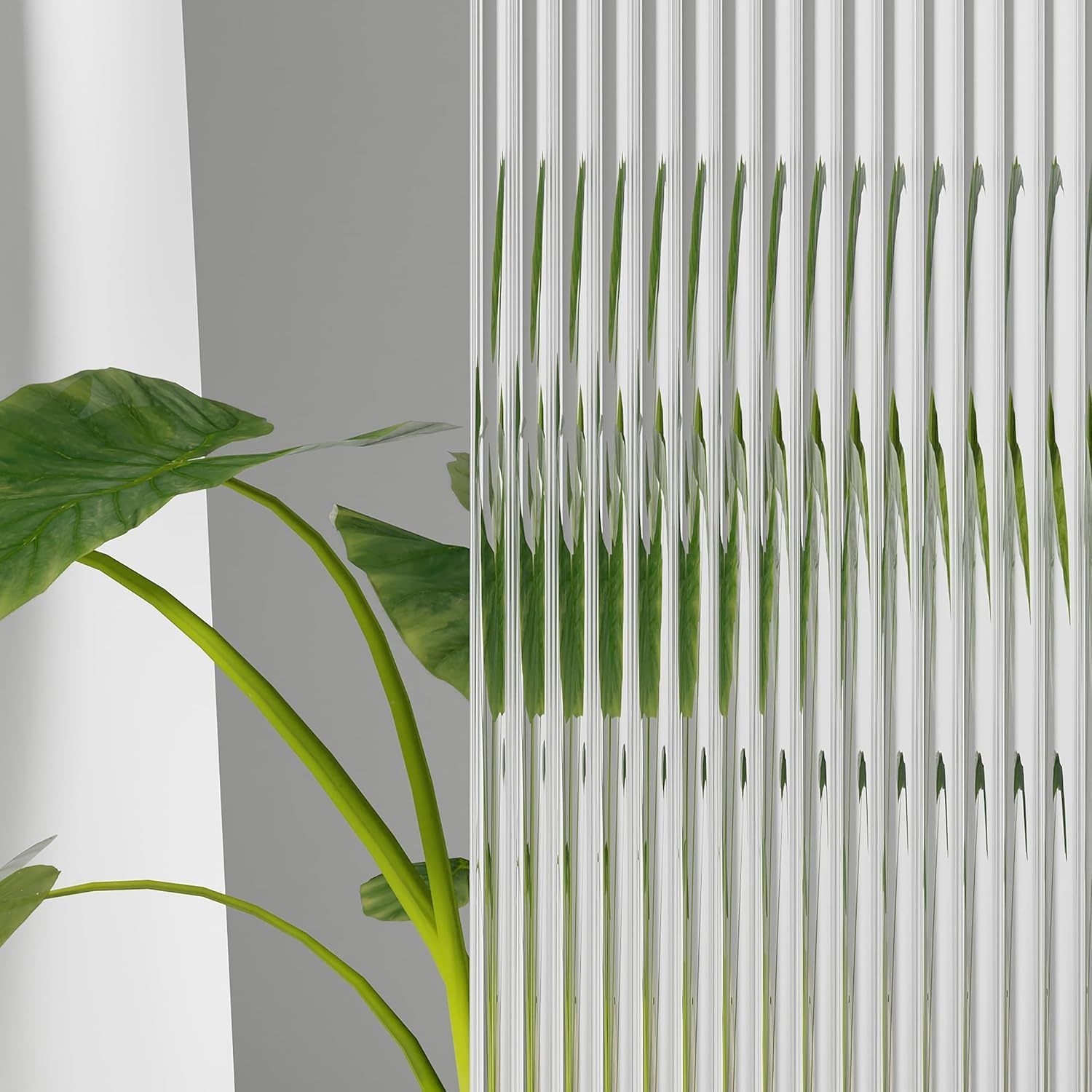Reeded Glass Window Film 50cm x 2m, Premium Self-Adhesive PVC Flutted Window Privacy Film with Decorative Pattern, UV Protection & Easy Application