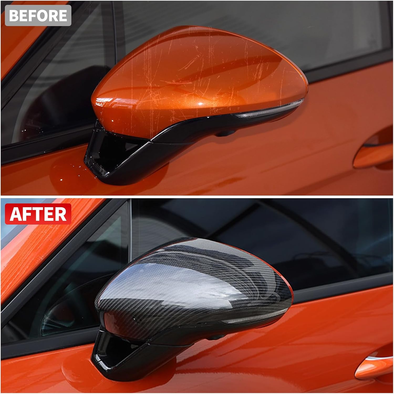Carbon Fiber Car Side Rearview Mirror Cover Trim Compatible with 2017-2023 Porsche Panamera Side Car Mirror Caps Automotive Compatible with Porsche Panamera 971