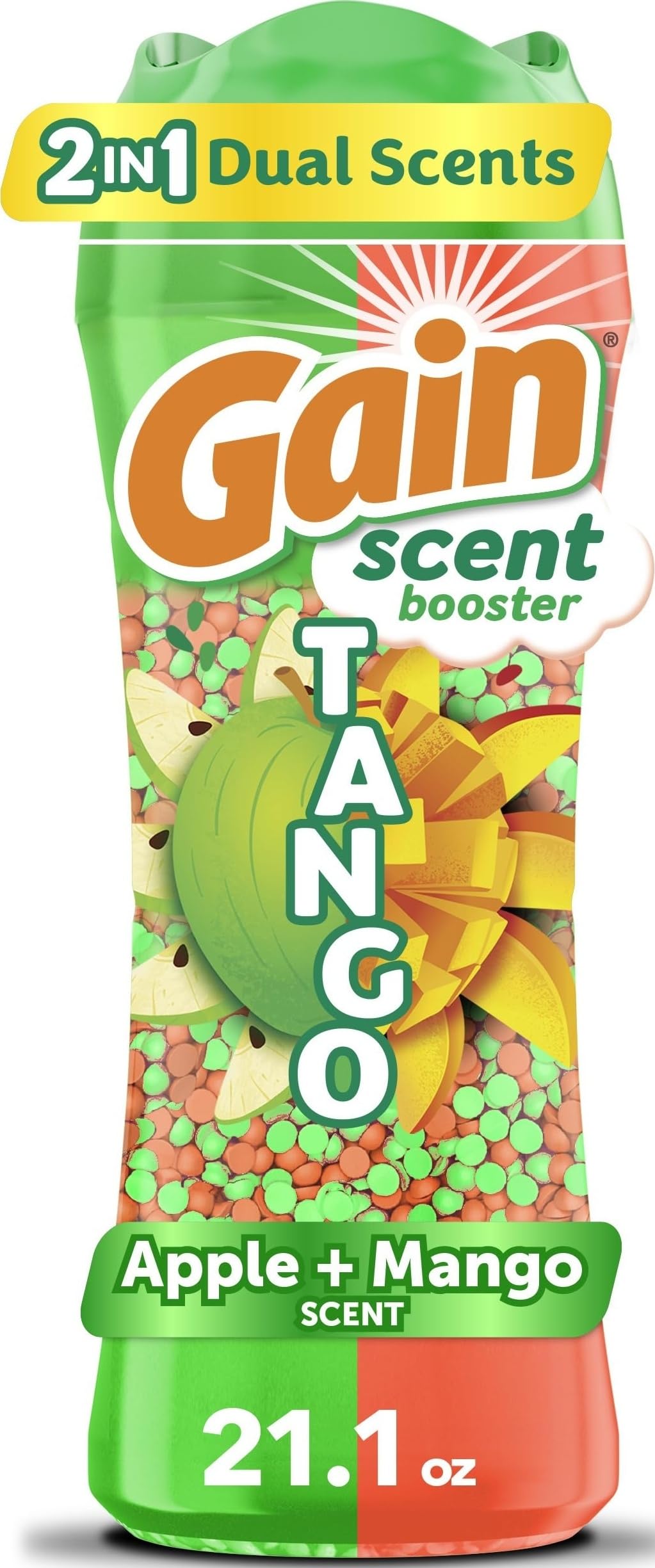 Gain Tango 2-in-1 Laundry Scent Booster Beads, Apple and Mango Scent, 21.1 OZ, Laundry Beads with Dual Scents Plus All Day Freshness