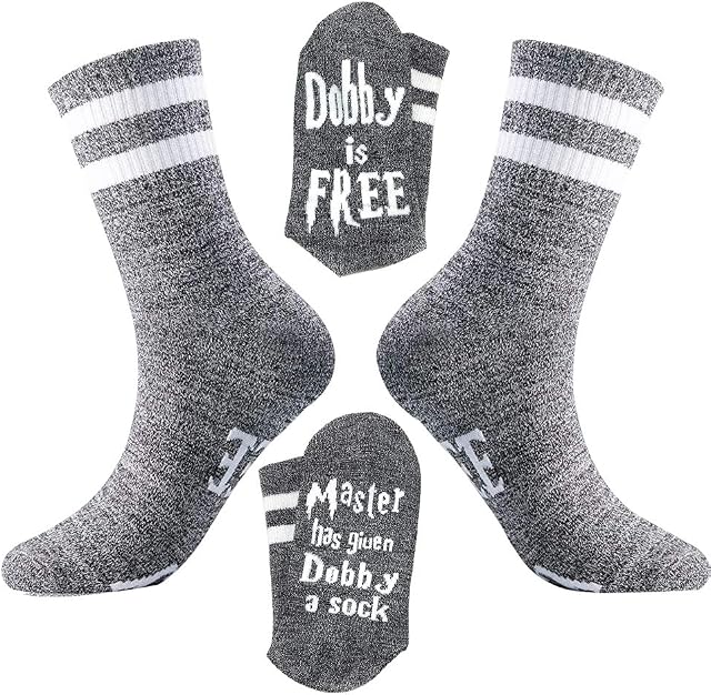 2 Pairs Dobby Is Free Socks Master Has Given Dobby A Socks Dobby Socks Novelty Funny Slipper Socks Cotton Crew Socks For Men Women Gifts