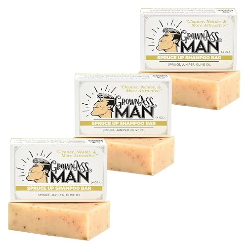 Miniatura 1 de Grown Ass Man Co. - Barra de champú sólida 3 en 1 gel de ducha para cabello, barba y cuerpo - Sin plástico y ecológico, natural y orgánico para todo