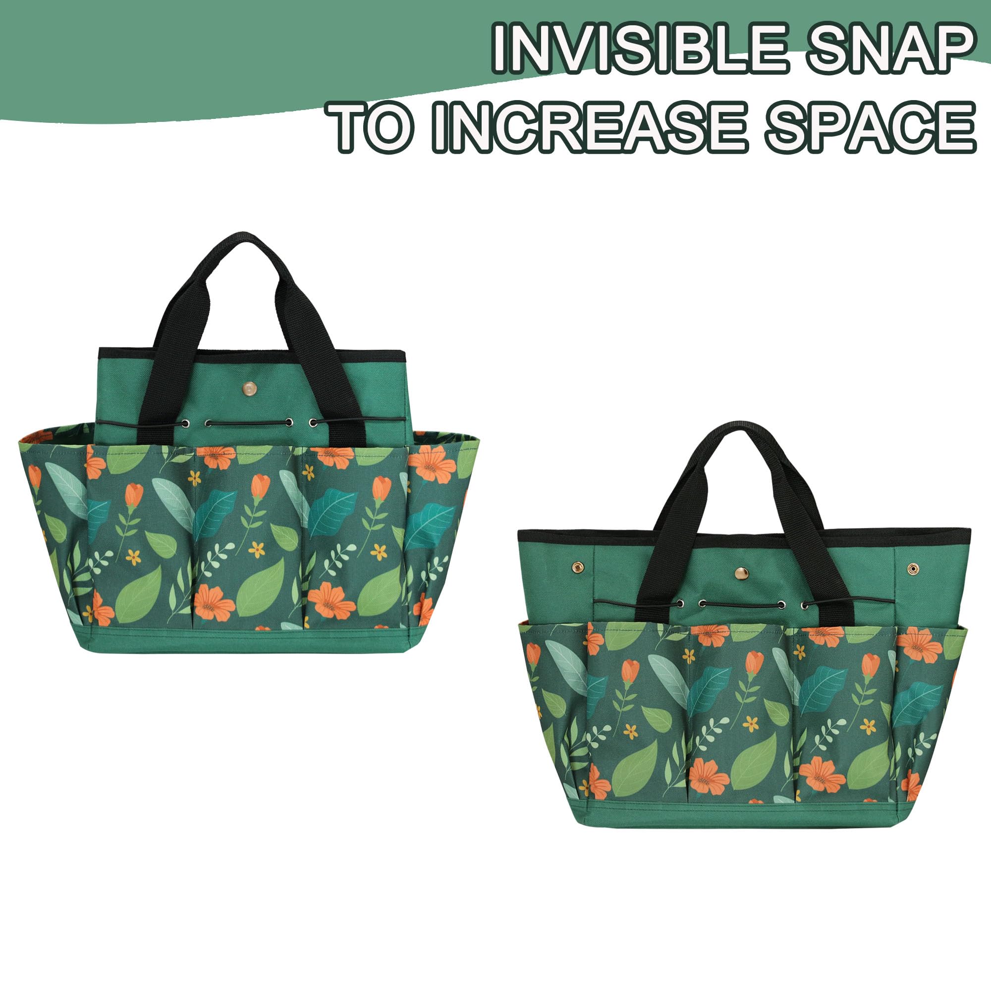 Bolsa de herramientas de jardín, bolsa de jardín portátil con asa, bolsa organizadora de herramientas de jardín Oxford, regalo ideal para esposa y padres, herramientas no incluidas (verde)