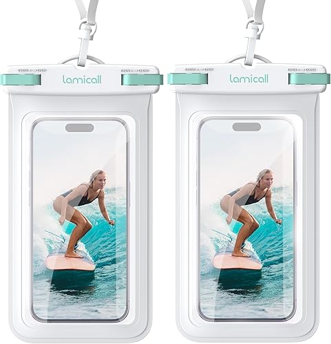 Lamicall Paquete de 2 bolsas de teléfono celular verde y blanco, para madre y mamá, regalo de cumpleaños para padre, adolescentes, niñas, niños,