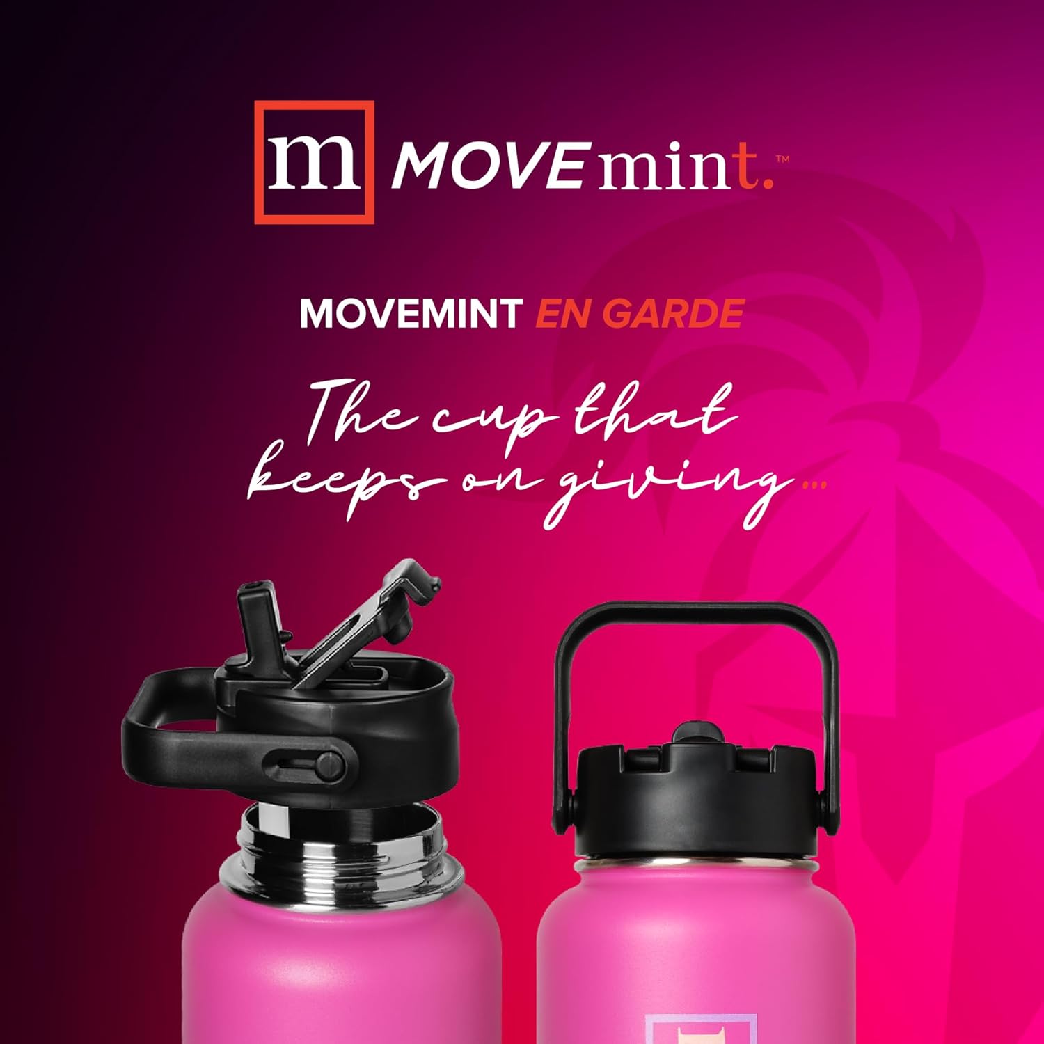 Mint Sport Insulated Stainless Steel Water Bottle with Straw – 32 oz BPA-Free Sports Water Bottle, Leakproof Double-Wall Vacuum Insulation for Gym, Travel & Sports (Playful Pink) - Image 4