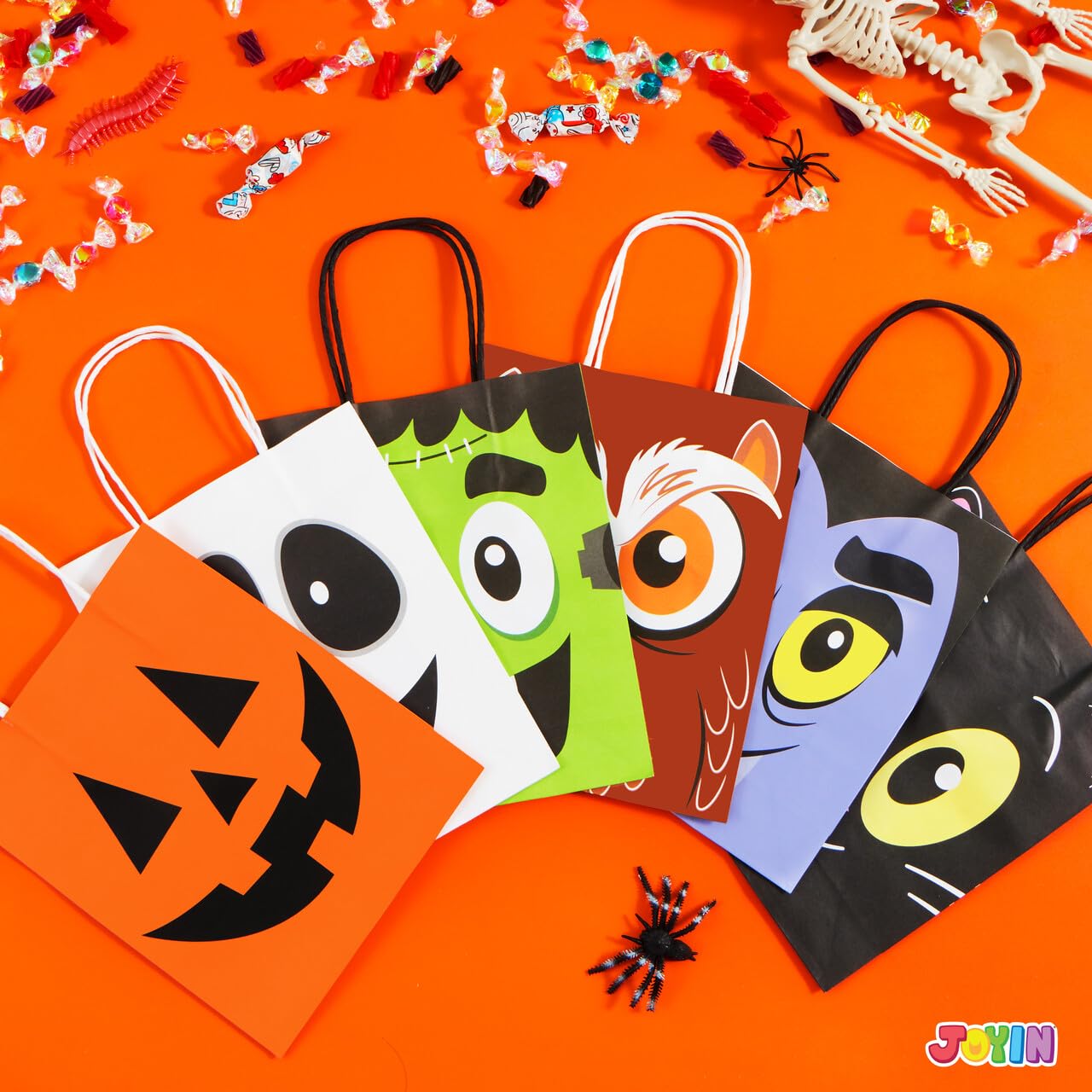 Bolsas De Papel Kraft De 24 Piezas Para Halloween, Bolsas De Papel