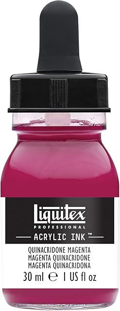Liquitex 4260114 liquid professional acrylic paints - ink, 30 ml, highly pigmented airbrush paint, quinacridone magenta