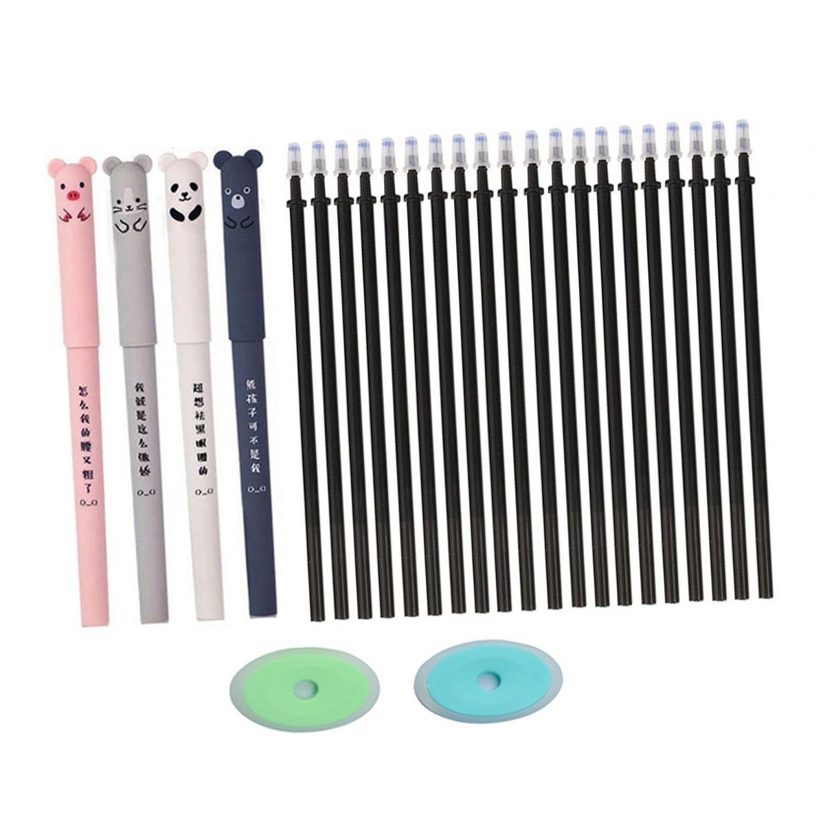 Lot de 10 recharges de stylo effaçables - Fournitures scolaires pour l'école et le bureau - Encre noire