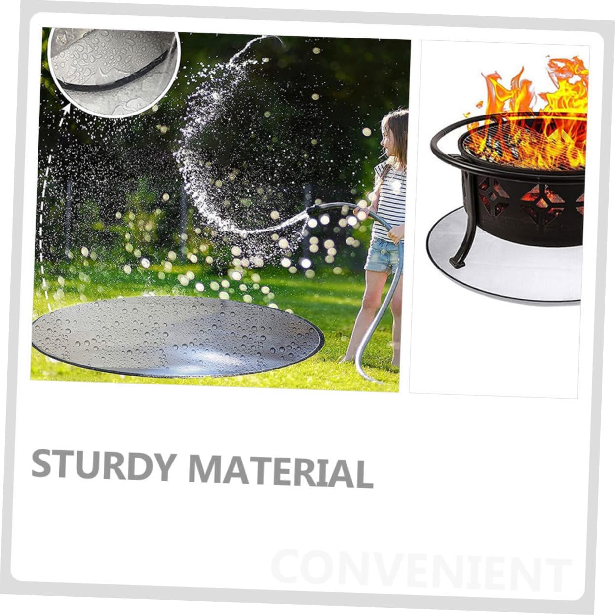 GALPADA Fire Pit Mat Camping Grill Fireproof Pad for Outdoor BBQ Picnic and Grass Easy to Clean Lightweight and Reusable