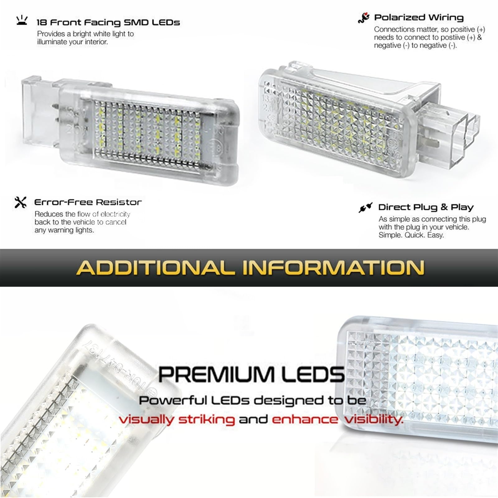 2 uds LED luz for reposapiés Compartimento de Equipaje guantera lámparas, for Seat, Ibiza Leon Toledo Altea Alhambra Cordoba MII Exeo Luces Interiores del Maletero(RGB Kit 1)