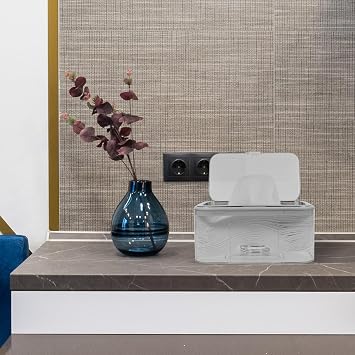 Rectangular Tissue Box Cover Holder with Spring Lifter for Convenient Storage, Large Capacity Silver Napkin Storage Holder Suitable for Homes and Offices