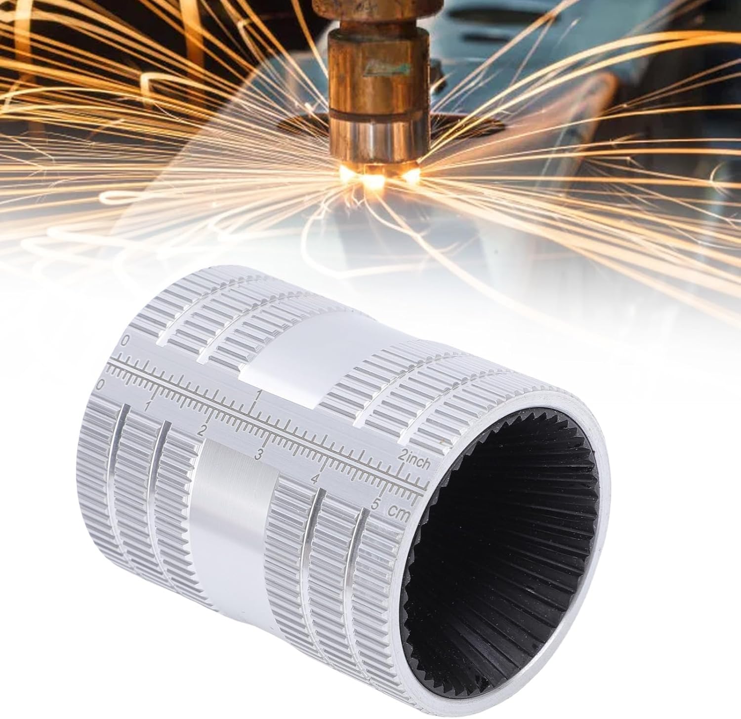 Inner Outer Pipe Reamer 45 Cutting Edges Tubing Chamfer Deburring Tool for 1/4 to 1-3/8 Inch Stainless Steel Copper Aluminum PVC Pipes