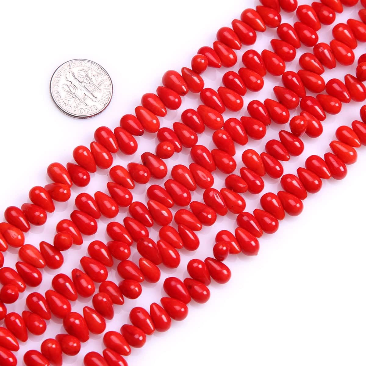 JOE FOREMAN 40-50mm Red Coral Branch Shape Top Drilled Beads for Jewelry Making Strand 15" Natural Stone Semi Precious Gemstone DIY Handmade Craft Supplies