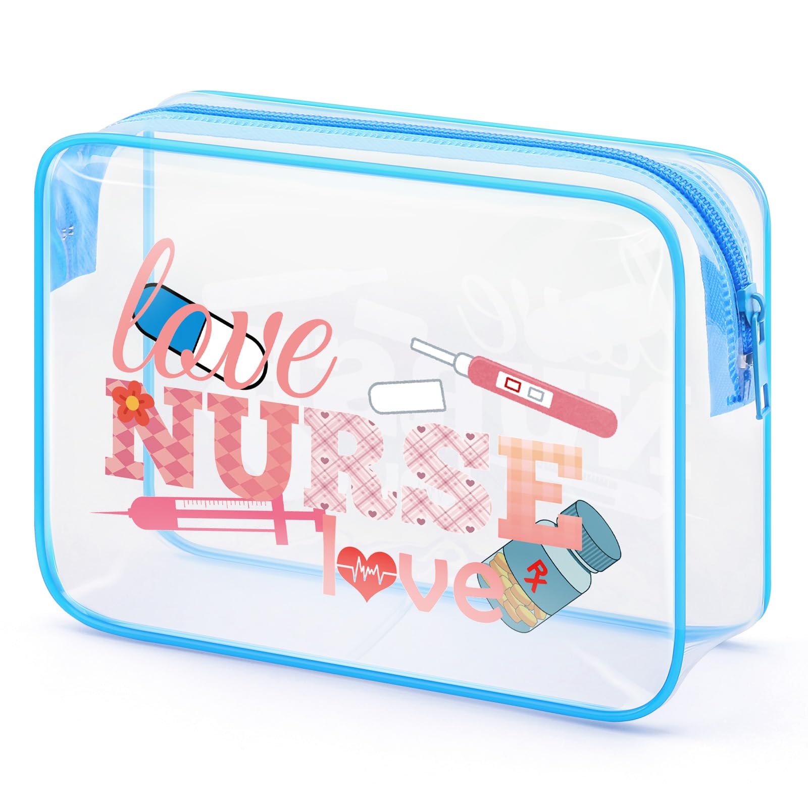 Gfhzdmf Nurse Makeup Bag Nurses Gift for Women Nursing Student Essentials Transparent Cosmetic Bag Appreciation Gifts for Doctor Nurse Nurses Week Gifts Nurse Graduation Gift Birthday Gifts