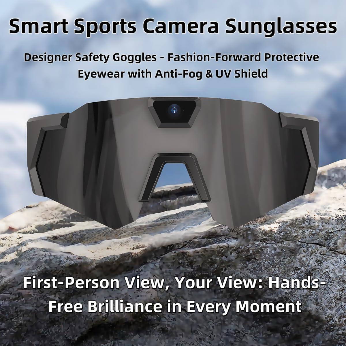Lunettes pour caméra d'action 4K – Lunettes de soleil avec enregistrement vidéo POV avec audio, lunettes polarisées pour randonnée, cyclisme, baseball – Caméscope mains libres pour homme et femme