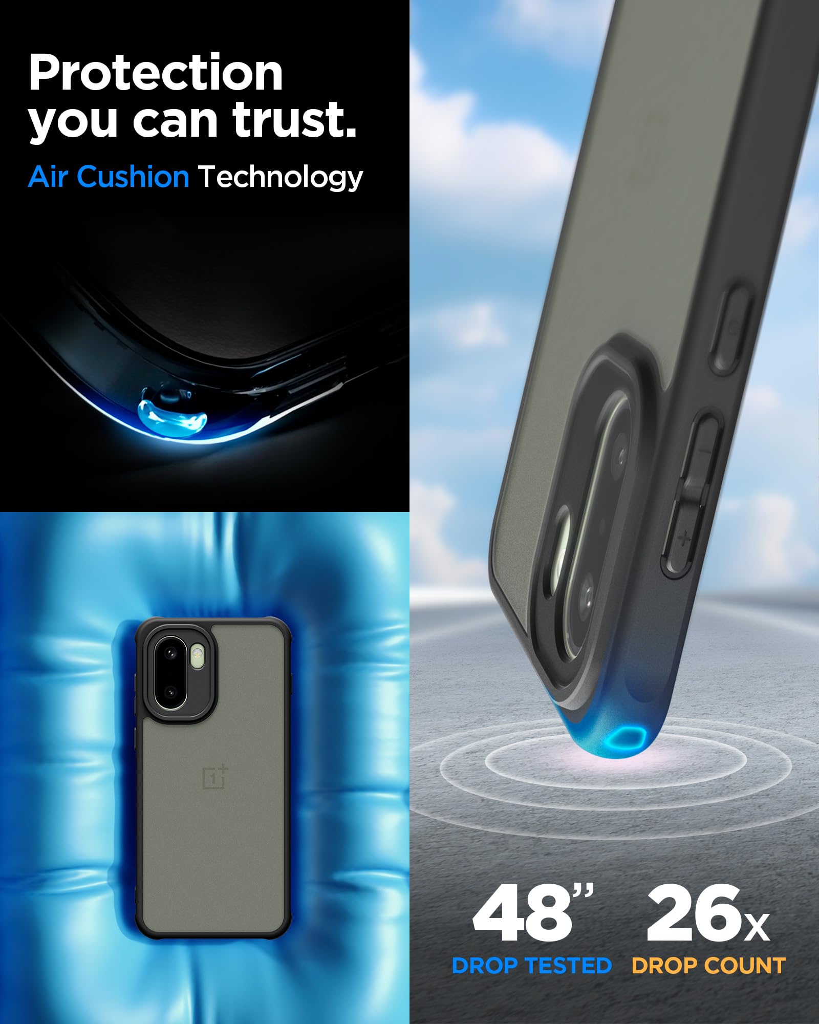 Spigen Essential Sand Crystal Case for OnePlus 15R, Frost Black — Amazon image 3