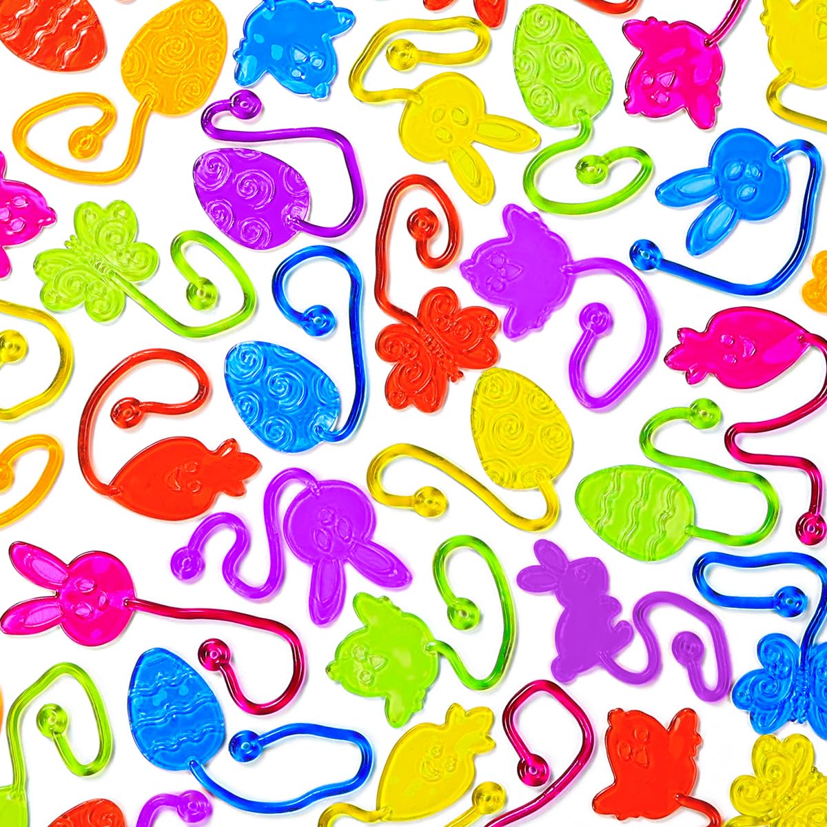 72 PCS Easter Sticky Hands - Assorted Party Favors For Kids Egg Hunt Fillers