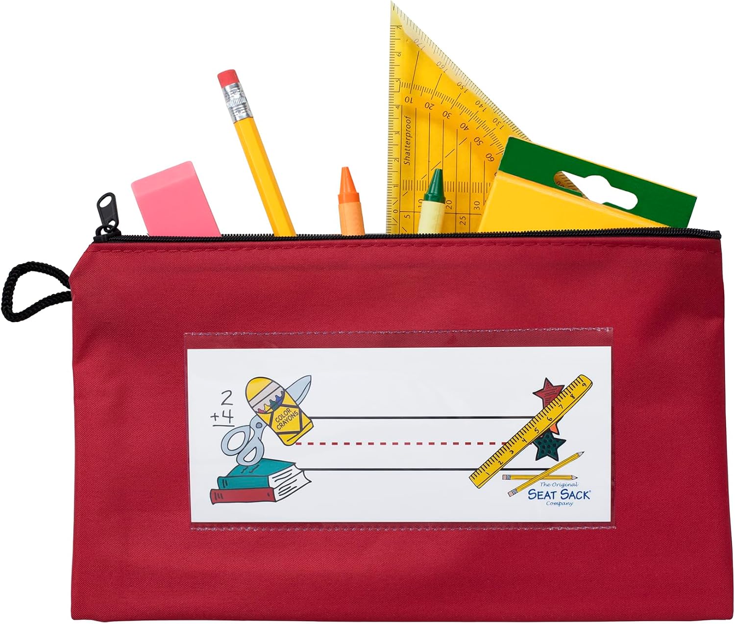 Seat Sack Pencil+Pouch for Classrooms, Red, 1-Pack