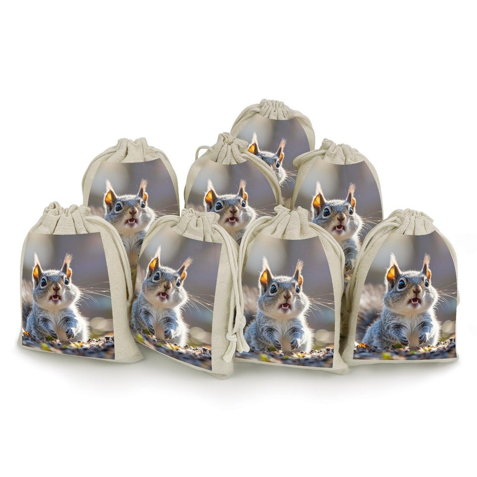 Pochettes cadeaux lin coton lot de 8 sacs réutilisables pour ranger bureau et voyage