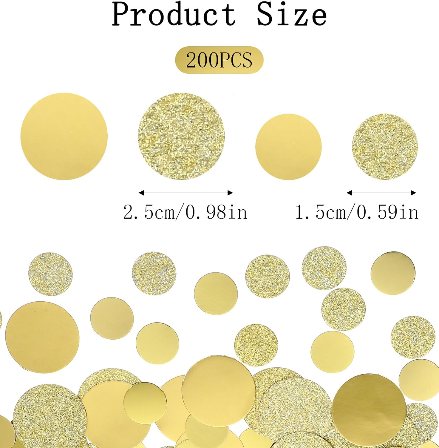 200 Pcs Gold Confetti for Tables, Gold Table Decorations Glitter Confetti
