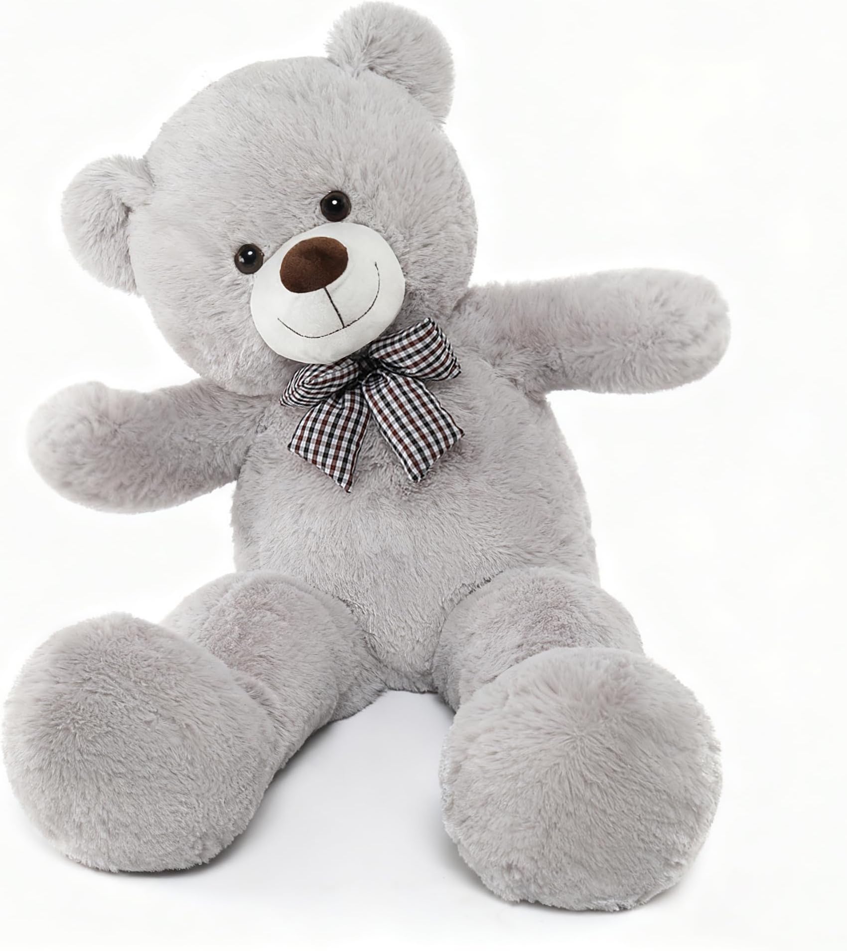 MorisMos Giant Teddy Bear 4 Feet, 47inch Big Stuffed Animal Large Teddy Bear Plush, Classic Girlfriend Boyfriend Birthday Gift, Gray