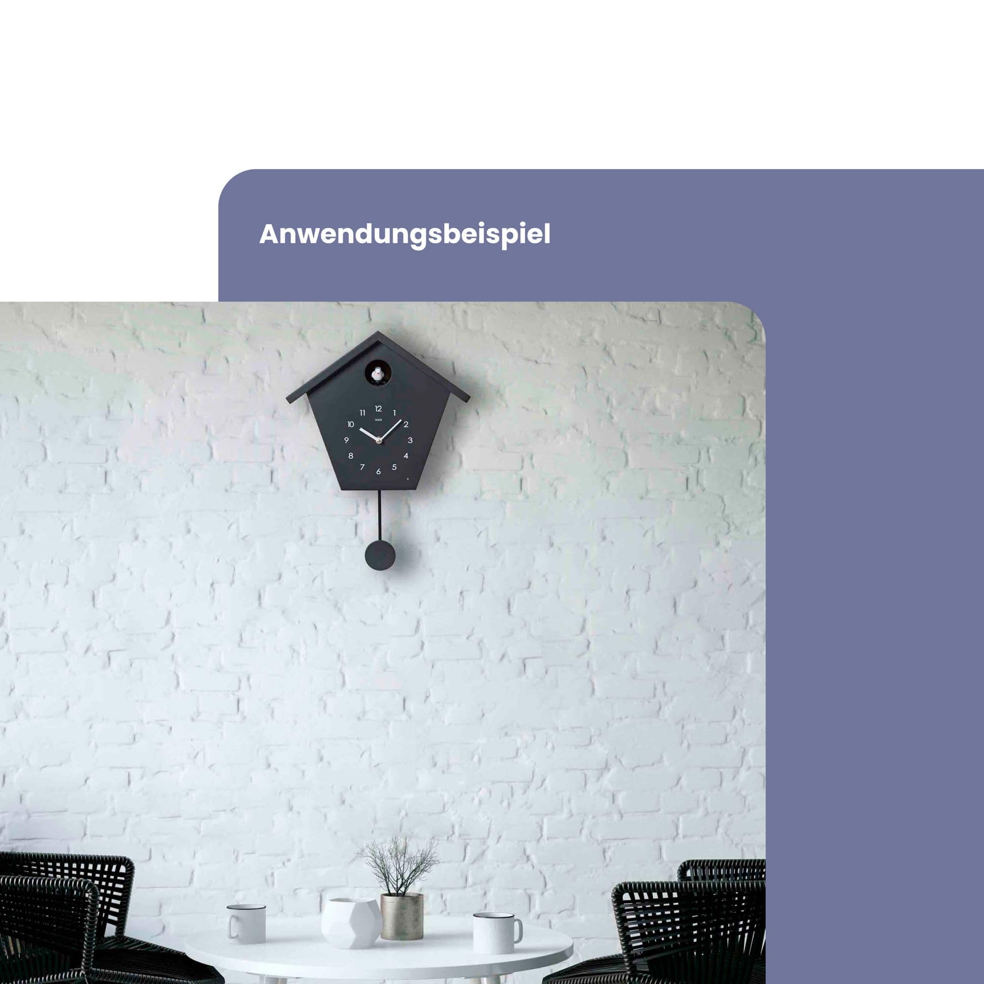 Kuckucksuhr SCHWARZWALDHAUS 25 x 28,5 x 12cm, Pendeluhr Wanduhr, Moderne Schwarzwalduhr, Pendeluhr mit Nachtruhefunktion, Vogelgezwitscher, Vogelstimme