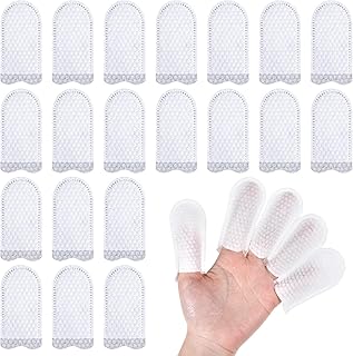 100 Pieces Cotton Finger Cots Thumb Protector Cloth Finger cots Finger Covers Protection for Finger Tips, Comfortable and Breathable, Absorb Sweat, Protect Fingers (White)