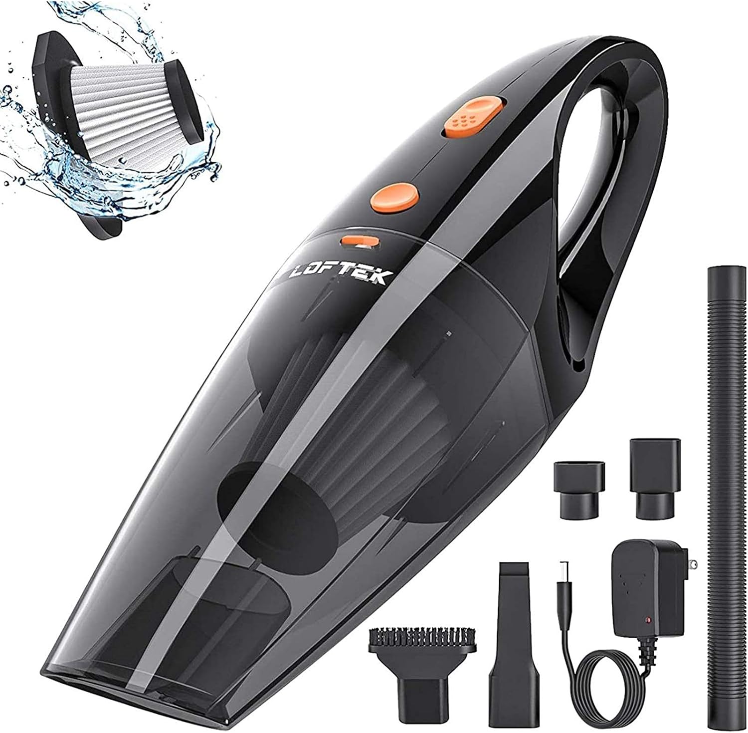 LOFTEK Car Vacuum Cordless - Handheld Portable Car Vacuum Cleaner with High Power Professional Vacuum for Car - Wet&Dry Use