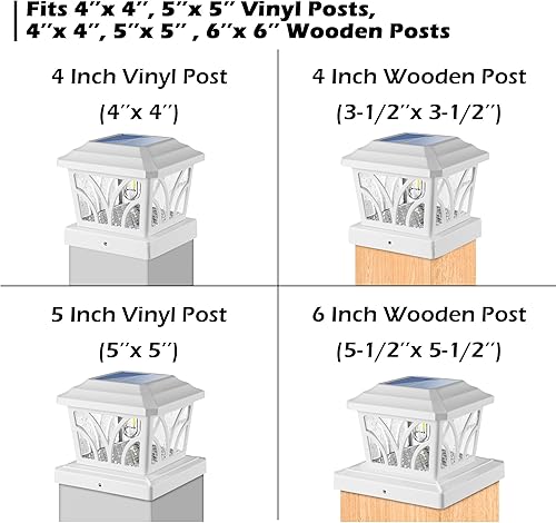 Miniatura 3 de LeiDrail Luces solares para postes al aire libre, 2 modos de aluminio para valla, cubierta de valla, bombillas LED Edison para postes de madera de