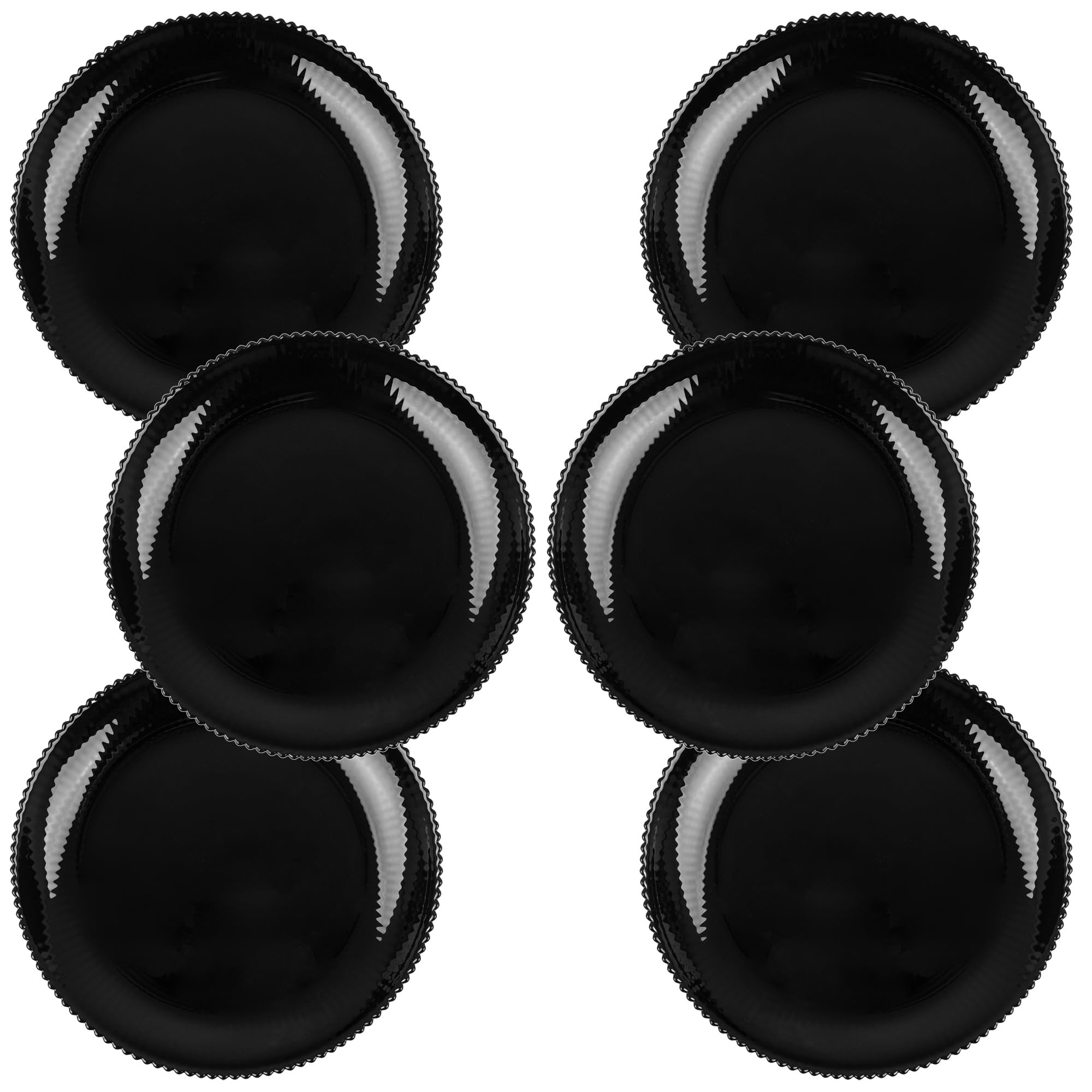 KADAX Piatti da dessert 19 cm in set da 6 piatti da colazione in vetro opalino, piatti piccoli per torte, dessert e colazione, lavabili in lavastoviglie (nero)