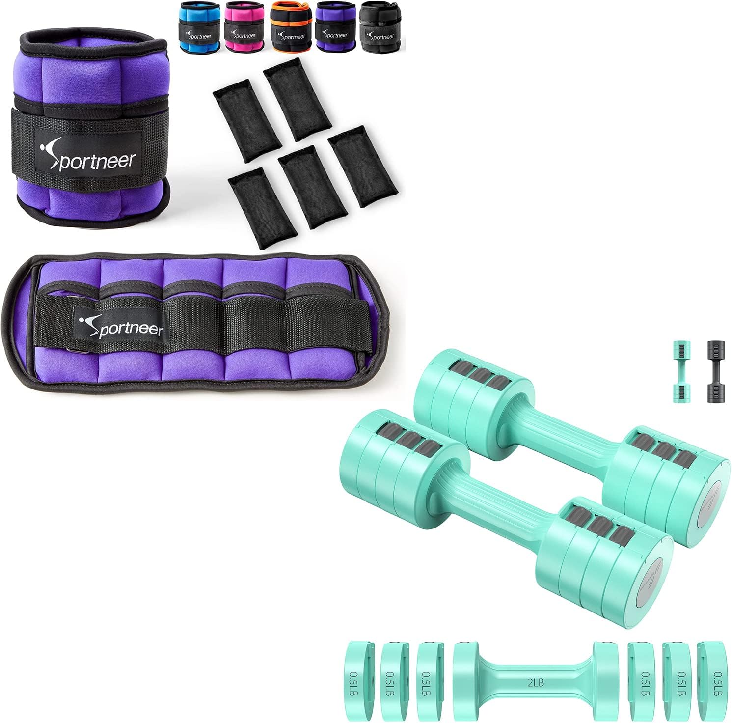 Ankle Weights with Adjustable Hand Weights Set