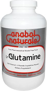 Anabol Naturals Pure Crystalline Free Form AjiPure L-Glutamine 500 Grams Powder